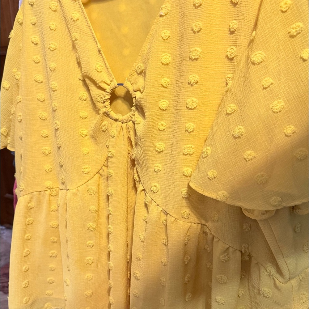 Yellow Textured Women's Top